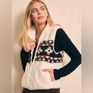 Faherty Brand B Yellowtail Native Designed Fleece Vest Size XS